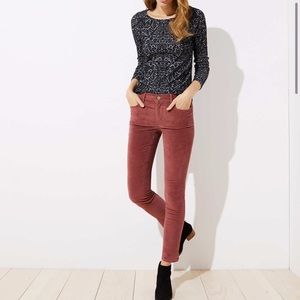 LOFT Modern Velvet Slit Skinny Jeans